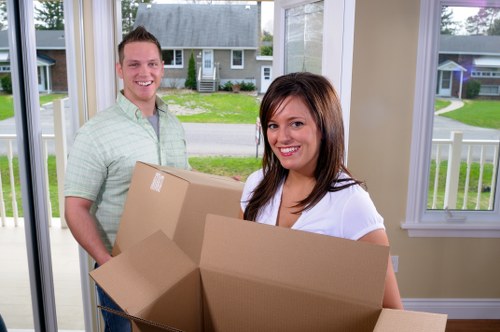 Packing boxes and household items for a move in Ireland