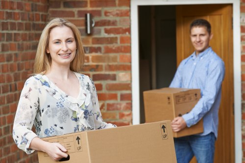 House movers unloading furniture at a new Irish home