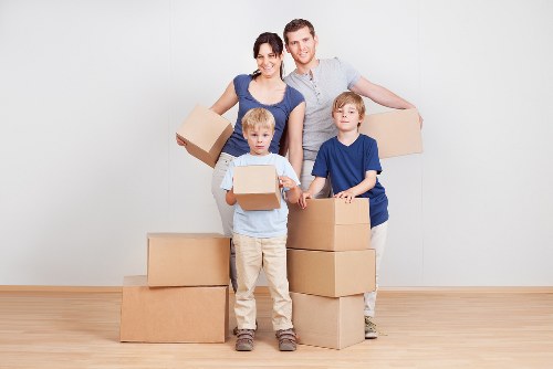 Packed boxes and furniture ready for local removals in Ireland
