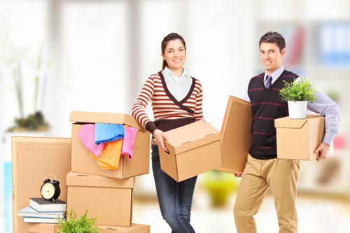 Residential furniture and boxes prepared for transport in Ireland