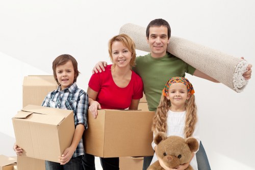 Office and warehouse items being moved during business relocation