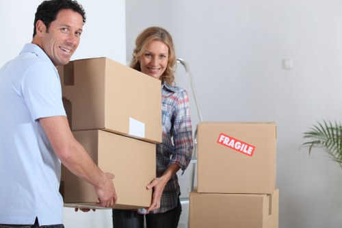 Ireland moving team handling boxes and household items