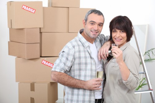 Packed moving boxes ready for collection in Ireland
