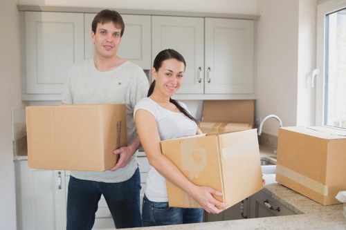 Packed moving van for apartment or office relocation
